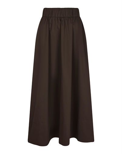 Neo Noir - Yara Long Poplin Rock - Chocolate Brown